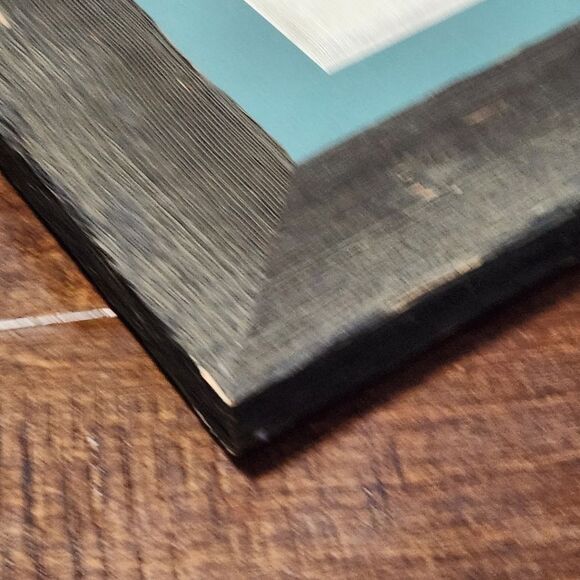 Hand Stitched Welcome Sign Framed in Barn Wood Blue Red Roses Rectangle 11x19 - Picture 6 of 8